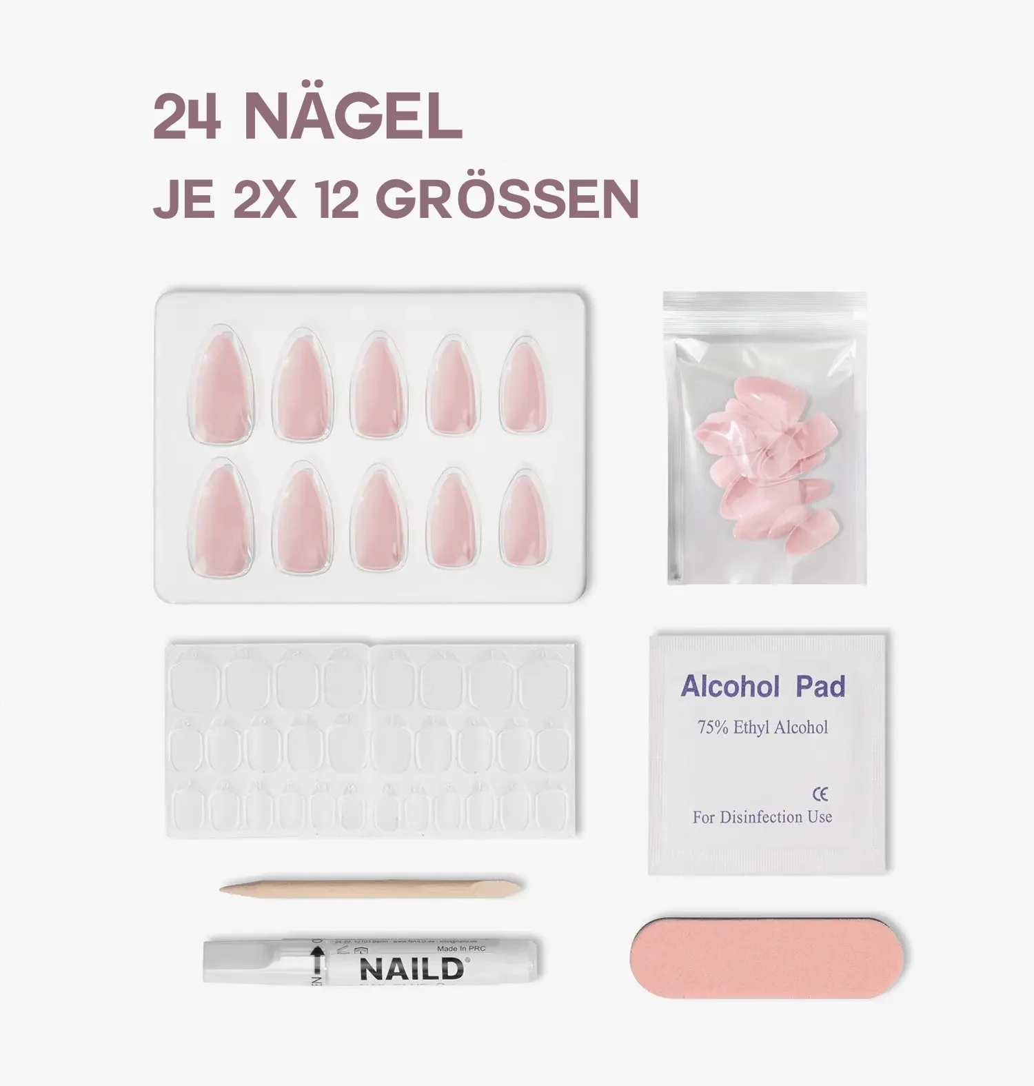 Aura Wave 3D Almond NAILDZ Softgel Press On Nails (inkl. Klebesticker & Nagelkleber) - Image 4