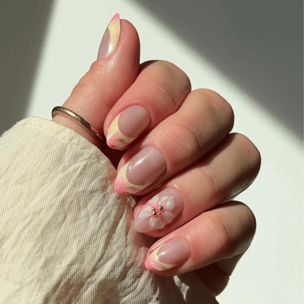 Blossom crush Almond 3D NAILDZ Softgel Press On Nails (inkl. Klebesticker & Nagelkleber) - Image 4