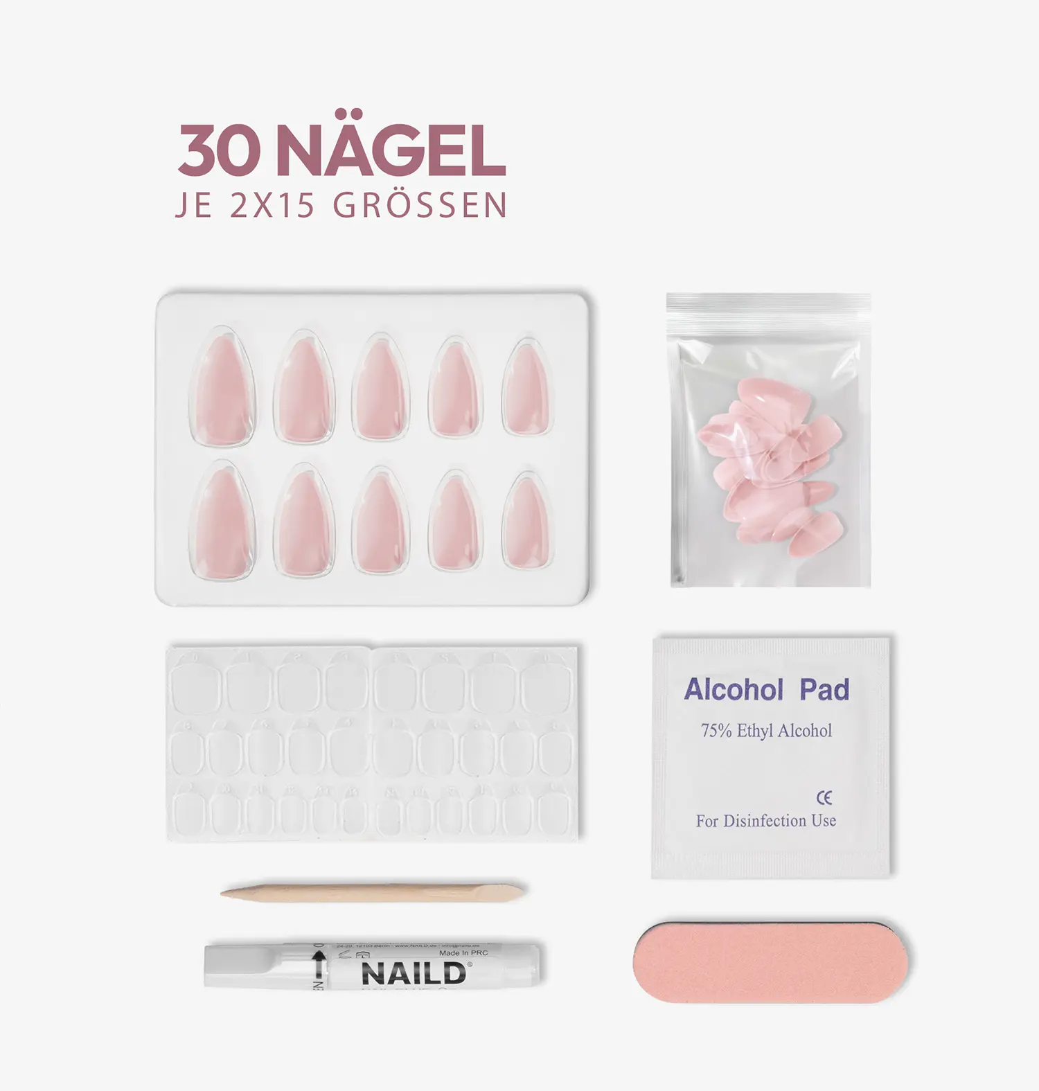 Milkshake round Softgel Press on Nails (inkl. Klebesticker & Nagelkleber) - Image 5