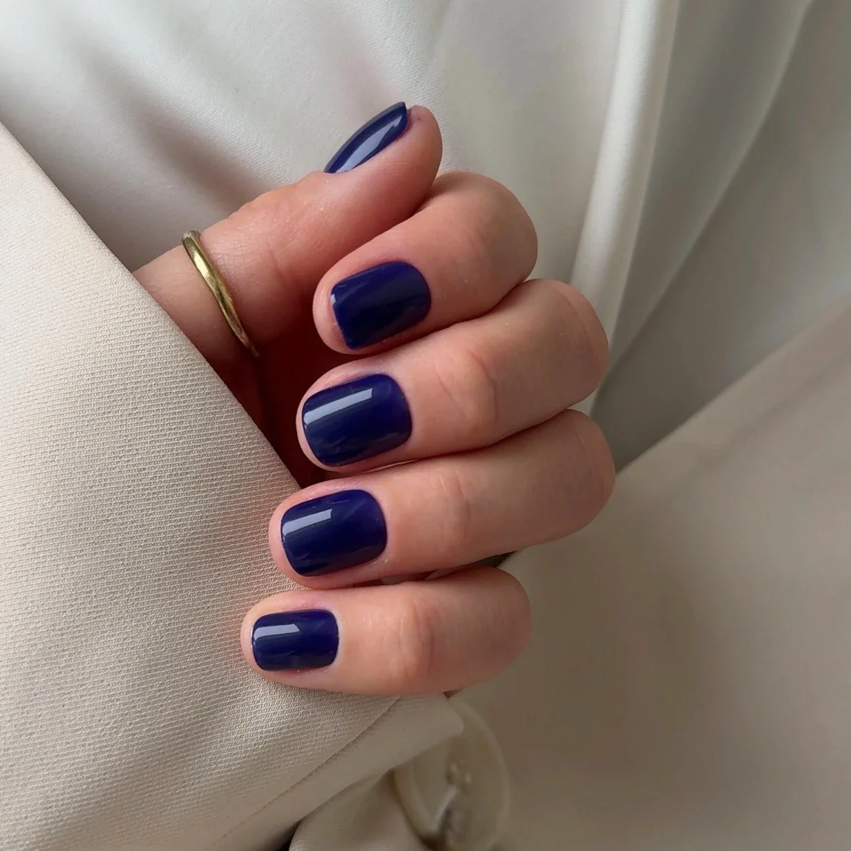 Dark Blue Short XXS Square Softgel Press On Nails (inkl. Klebesticker & Nagelkleber) - Image 2