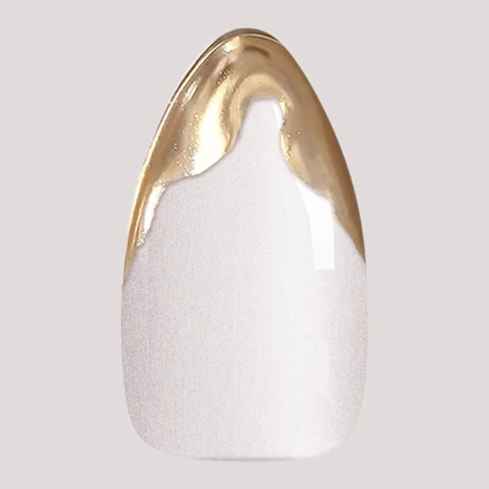 Golden promise I Handmade Softgel Press on Nails I Almond L - Image 7