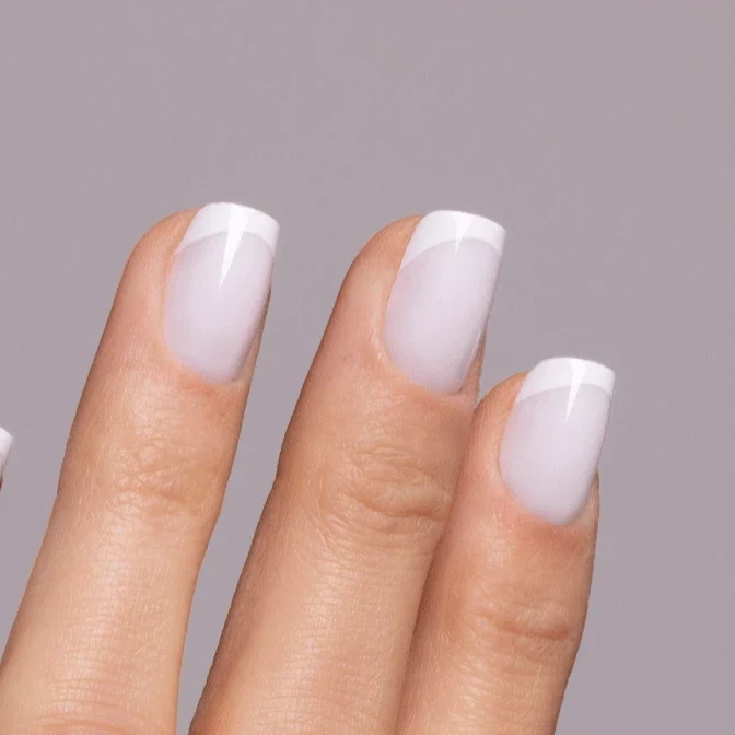 Milky french short s square Softgel Press On Nails (inkl. Klebesticker & Nagelkleber) - Image 4