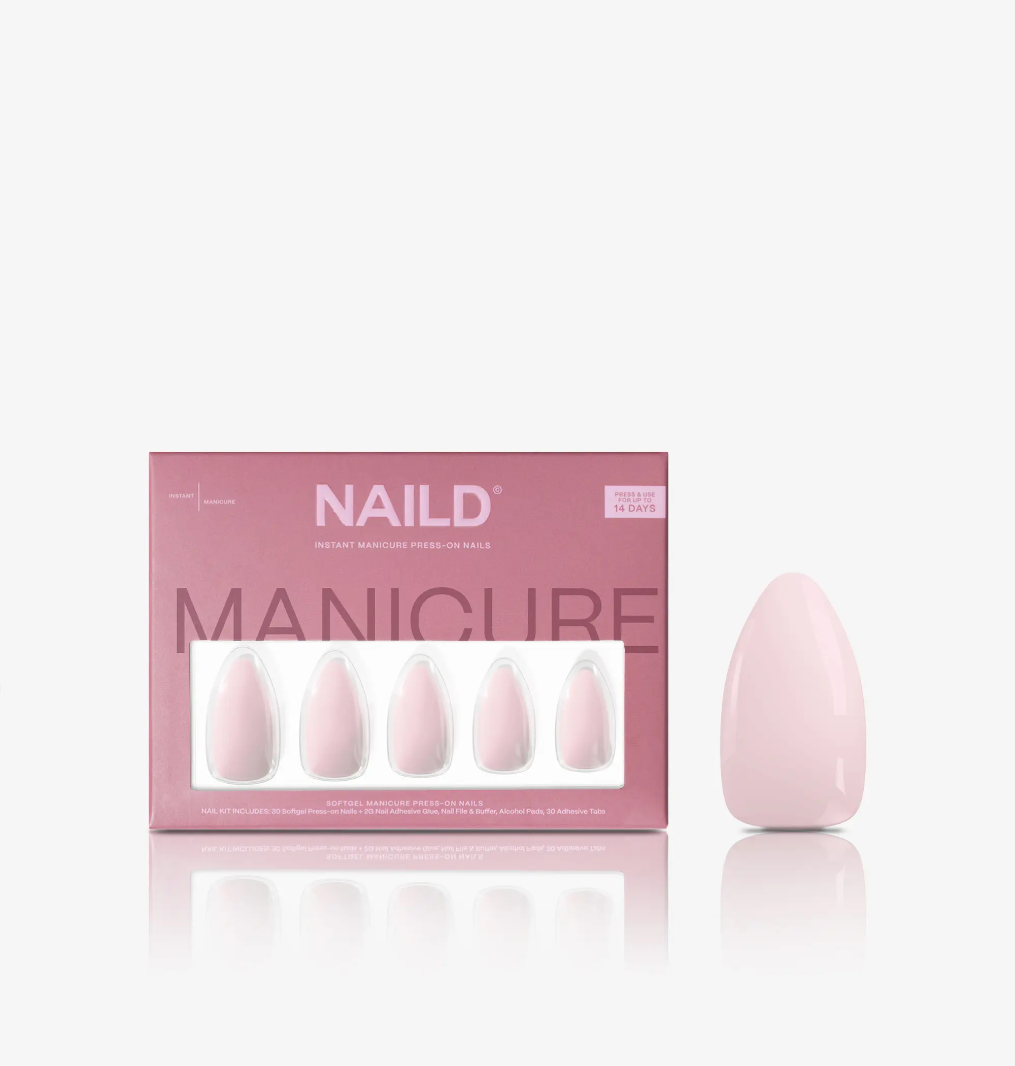 Pearly Almond Softgel Press On Nails (inkl. Klebesticker & Nagelkleber)