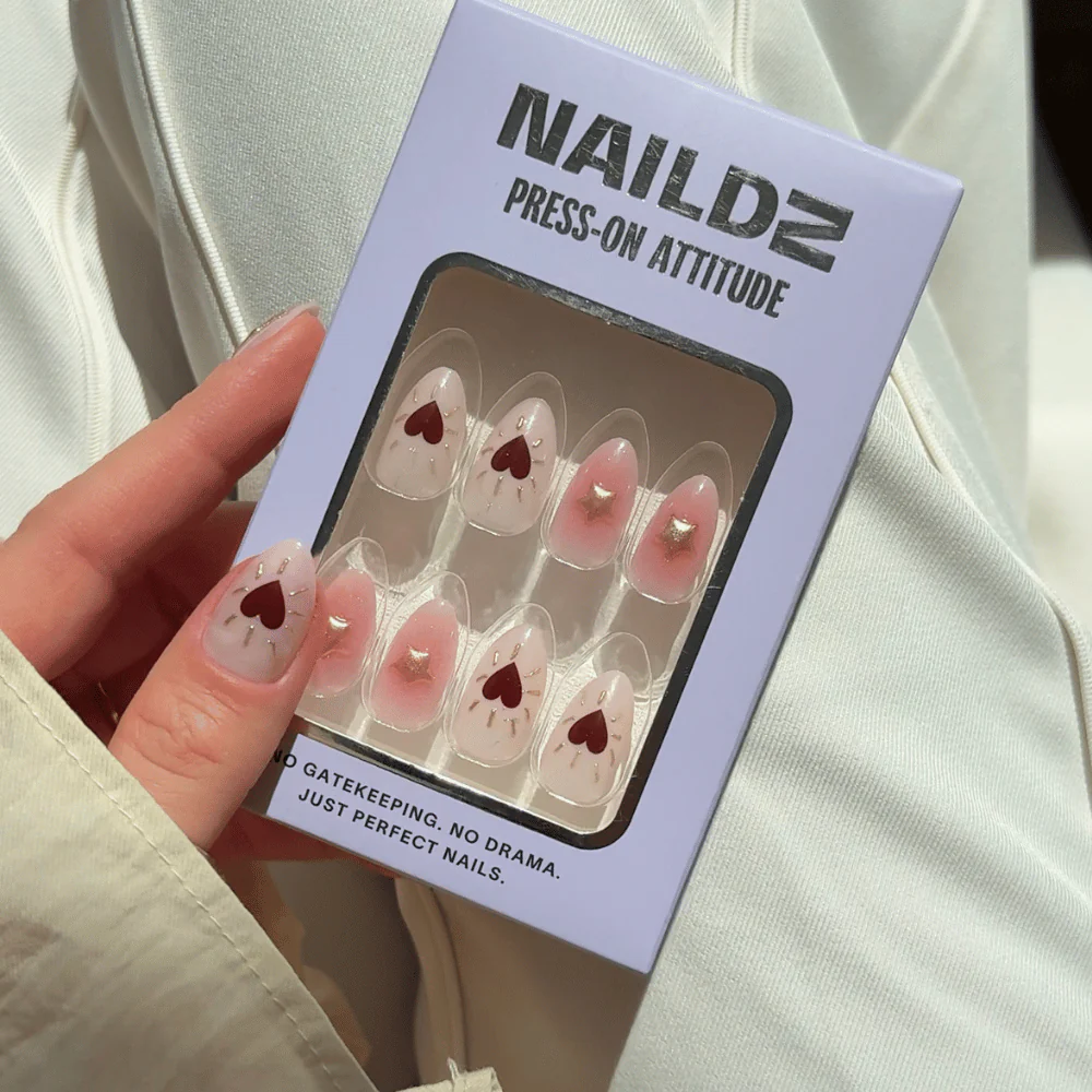 Pure heart Almond 3D NAILDZ Softgel Press On Nails (inkl. Klebesticker & Nagelkleber) (Kopie) - Image 3
