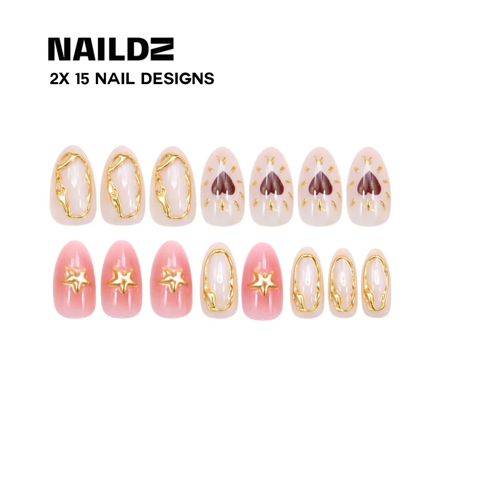 Pure heart Almond 3D NAILDZ Softgel Press On Nails (inkl. Klebesticker & Nagelkleber) (Kopie) - Image 6