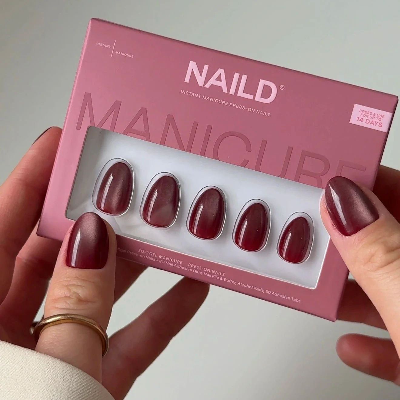 Wine Silk xs Rounded Softgel Press on Nails (inkl. Klebesticker & Nagelkleber) - Image 4